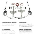 thumbnail image 2 of Universal 2-Door Power Window Conversion Kit for Flat Glass: Manual to Electric, Suitable for Classic Cars & Custom Street Rods, Includes OEM Style Switches, Wiring, Regulator, Crossover Kit - 12V, 2 of 9