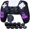 Purple, variant on Silicone Rubber Back Dots Carving Customizing Skin Cover for PS5 Controller x 1(Radiation Red) with Pro Thumb Grips x 10