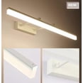 thumbnail image 2 of Espejo telescópico con luz LED frontal para baño, espejo de maquillaje antivaho moderno y sencillo con luz dorada., 2 of 4