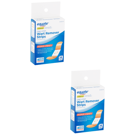 (2 pack) (2 pack) Equate Maximum Strength One-Step Wart Remover Strips, 14 count