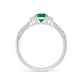 thumbnail image 2 of ANGARA Natural Three Stone Emerald and Diamond Ring in 14K White Gold for Women (Size-5mm) | May Birthstone, Birthday, Anniversary, Jewelry Gift for Women | Natural Emerald Ring, 2 of 8