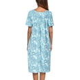 thumbnail image 5 of Oudiya Womens House Dress Short Sleeve Mumu Dress Floral Print Nightgown with Pockets, S-4XL, 5 of 6
