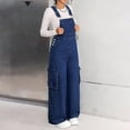 thumbnail image 5 of Mercatoo Girls Baggy Wide Leg Denim Overalls Kids Sleeveless Jumpsuit Bib Overall Streetwear Casual Loose Trousers with Pockets, 5 of 6