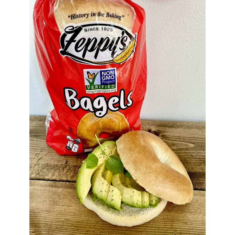 Zeppy's NON-GMO Plain Bagels, 6 count, Pre-sliced Bagels, 18 Zeppy's NON-GMO Plain Bagels, 6 count, Pre-sliced Bagels, 18
