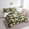 thumbnail image 3 of Feelyou Boy Camo Bedding Comforter Set 7pcs, Green Initial F Letter Full Bedding Set, 3 of 8