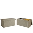 thumbnail image 7 of Home Design Florence Upholstered Folding Storage Bench with Foam Filled Seat, Multi-Purpose Rectangular Design for Seating, Footrest, or Hidden Storage in Living Room or Office, Light Beige, 7 of 7