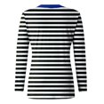 thumbnail image 4 of FINALGANG Womens Striped Long Sleeve TShirts Casual Loose Fit Crewneck Lightweight Tees For Spring Summer Daily Wear Black XXXL, 4 of 5