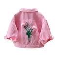 thumbnail image 4 of EnJoCho Toddler Denim Jacket for Boys Girls Long Sleeve Lapel Cardigan Fall Spring Jackets Casual with Pocket Top Clothes Girls Long Sleeve Denim Coat Back-To-School, 4 of 9