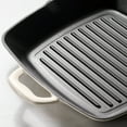 thumbnail image 5 of Tramontina Bestow 11-Inch Enameled Cast Iron Grill Pan with Lid, Latte with Gold Knob, Oven-Safe, 5 of 7