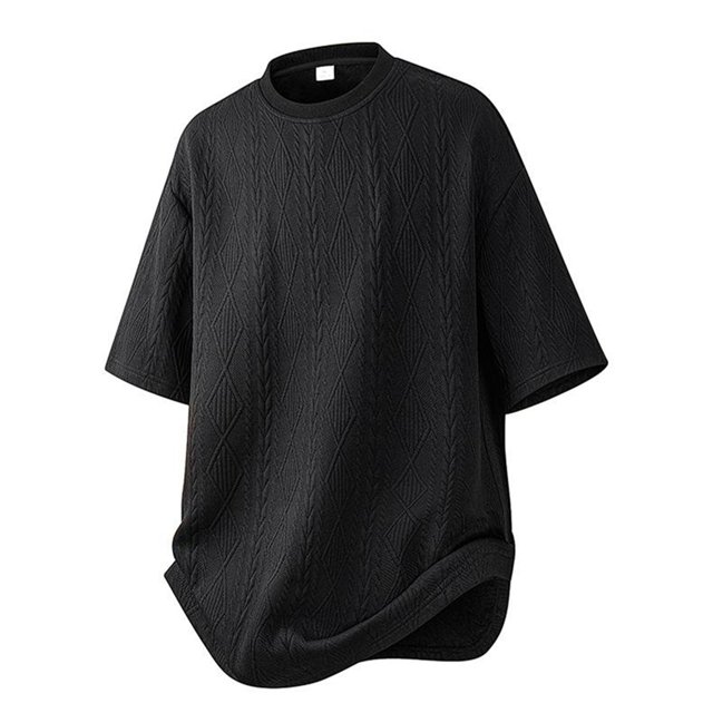 Camisetas informales para hombre: manga corta, cuello redondo, rayas, estilo jacquard único para el verano, cómodas y elegantes.