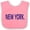 Pink and White, variant on Inktastic New York in Blue Text Boys or Girls Baby Bib