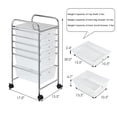 thumbnail image 2 of 6-Drawer Rolling Storage Cart, Multifunctional Art Craft Tools Organizer on Wheels, Heavy Duty Utility Mobile Storage Trolley w/ 2 Lockable Wheels for Home Office School (White), 2 of 5