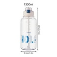 thumbnail image 2 of Harlier 1300ML Drinking Water Bottle with Scale to Drink and Straw, Large Durable Gym Plastic Bottle Tritan BPA Free for Fitness, Outdoor Enthusiasts, Leakproof Gray (White), 2 of 9