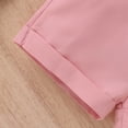 thumbnail image 4 of MHZLDYZ Girls Outfits Size 7/8 Toddler Summer Girls Clothes Fly Sleeve Solid Color Ribbed Tops Plaid Shorts 2Pcs Suit Children Clothing Set Summer Outfits for Girls 10-12 (Pink,90), 4 of 6