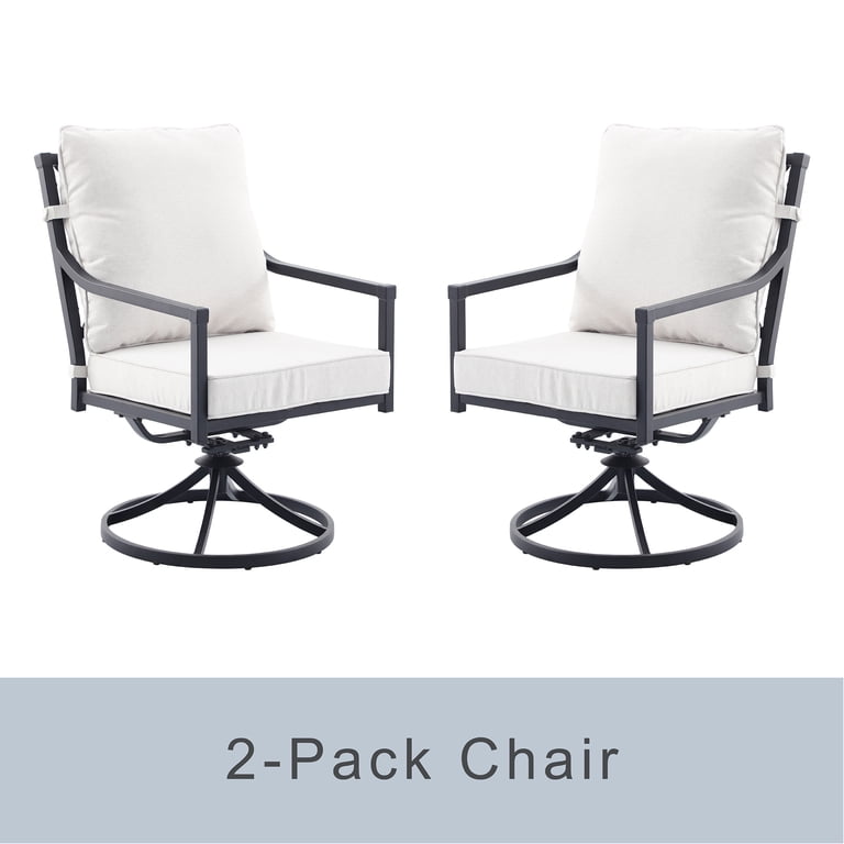 My Texas House Cambria Swivel Dining Chair, Set of 2, Black photo 2