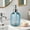 Blue-BU-clearacne, variant on OEFNTAC Glass Soap Dispenser Bottle Wave Pattern Glass Soap Dispenser 7.5x2.8in 350ml Press Pump Bottle for Bathroom Kitchen Shampoo Shower Gel Clear Countertop