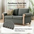 thumbnail image 2 of Charcoal Two-Seater Farmhouse Sofa with Rolled Wide Arms,Solid Wood Accents For Cozy Living Room, Family Room, Reading Nook and Farmhouse Decor BLUE, 2 of 8