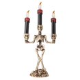 thumbnail image 1 of Candelabros de Halloween, velas, bombillas LED, esqueleto, calavera, soporte sin llama, funciona con pilas, parpadeante, espeluznante, 1 of 5