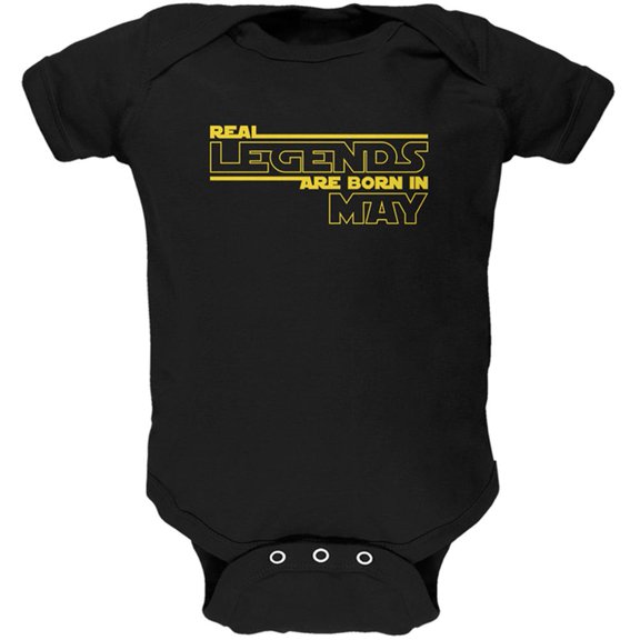 Real Legends are Born in May Soft Baby One Piece Black 12-18 M