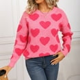 thumbnail image 5 of Fengactive Cute Heart Sweater for Women Knitted Love Sweaters Tops Valentine's Day Outfits Crewneck Long Sleeve Pullover Shirts, 5 of 9