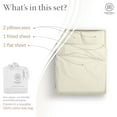 thumbnail image 4 of Threadmill Cotton Queen Sheet Set | 100% Cotton Sheets for Queen Size Bed | Damask Jacquard Queen Bed Sheets Set with 16” Deep Pocket | Soft Sateen Weave 4-Piece Cooling Bedding Set | Ivory, 4 of 9