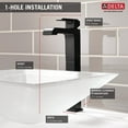 thumbnail image 3 of Delta Ara Single Handle Vessel Bathroom Faucet, Matte Black, 3 of 7