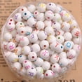 thumbnail image 4 of 50/100Pcs Acrylique Entretoise Perles Breloques Alphabet Lettre Impression 8mm, 4 of 12