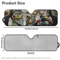 thumbnail image 6 of Uorisanigo Windshield Sun Shade, Folding Sun Visor Shield, 52.95 in *16.14 in, Compatible with Rubicon Sahara TJ JK JKU 2 & 4 Door, Hippie Frog Print Front Window Sunshade, 6 of 7