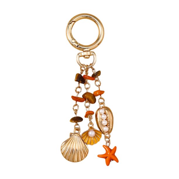 Llavero de playa con colgante, elegante, portátil, decorativo, divertido, creativo y multiusos. Naranja