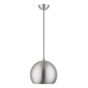 45482-91 Livex Lighting Stockton - 1 Light Globe Pendant In Industrial Style-17.5 Inches Tall and 11.75 Inches Wide-Brushed Nickel/Polished Chrome