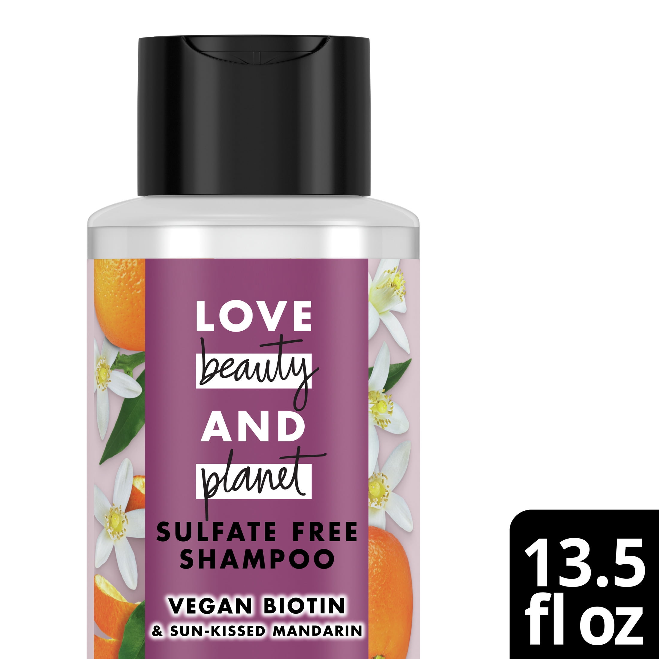 Love Beauty and Planet 5 in 1 Multi Benefits Nourishing Daily Shampoo with Biotin & Sun-Kissed Mandarin, 13.5 fl oz