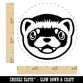 thumbnail image 2 of Cute Ferret Face Self-Inking Rubber Stamp Ink Stamper - Fuchsia Ink - Small 3/4 Inch, 2 of 7