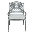 thumbnail image 2 of GatherCraft Ventura Cast Aluminum Dining Arm Chair with Cushion Heritage Grey/Golden Gauze, 2 of 5