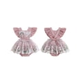thumbnail image 3 of Aojekbee Baby Girls Romper Dress, Fly Sleeve Embroidery Flower Lave Patchwork Bodysuit Summer Clothes, 3 of 10
