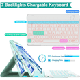 thumbnail image 4 of Vinci Keyboard Case for iPad Air 11-inch (M2) /6th 2024 & iPad Pro 11(4th/3rd/2nd/1st Gen)，Air 5th/4th 10.9”with Pencil Holder,360° Rotatable Magnetic Case,7 Colors Backlight Wireless Keyboard(Green), 4 of 9