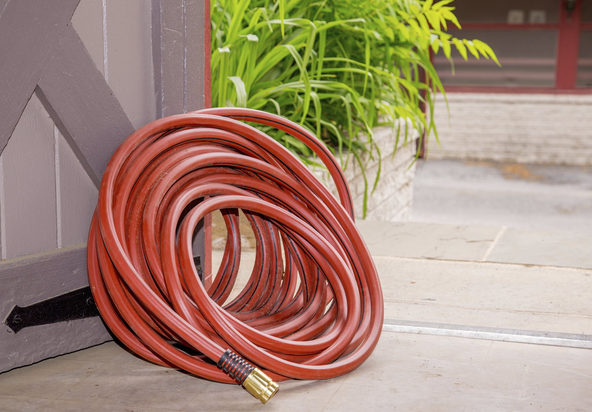 3/4 in ID x 50 ft L Water Hose, PVC Tube, Red, Aluminum x Aluminum Fitting
