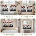 thumbnail image 6 of Red Black Floral Kitchen Curtains, Vintage Rustic Oil Painting Flowers Light Filtering Window Curtain Panels, 2Pcs Rod Pocket Window Treatments Set for Study Room Bathroom Bedroom 52x54 Inches, 6 of 9