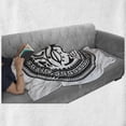 thumbnail image 6 of Black and White Soft Flannel Fleece Throw Blanket, Tribal Maori Culture Design with Dots and Curled Stripes Face, Cozy Plush for Indoor and Outdoor Use, 70" x 90", Black and White, by Ambesonne, 6 of 6