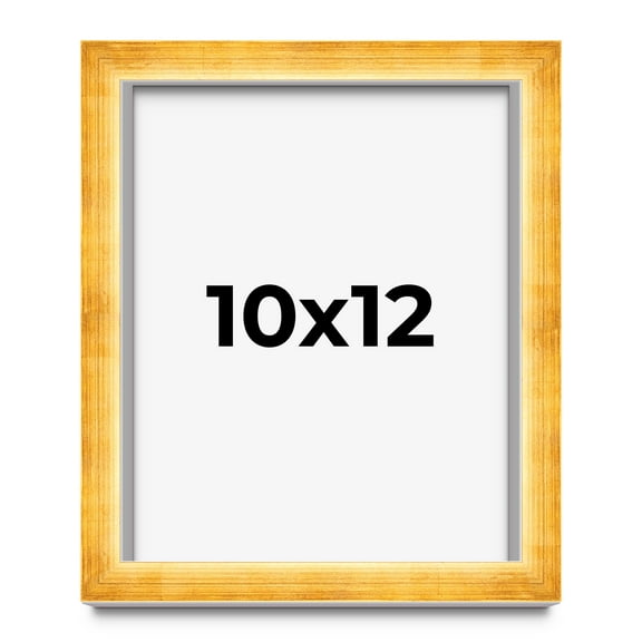 10x12 Shadow Box Frame Gold | 1.625 Inches Deep Real Wood Traditional Shadowbox Display Frame | UV