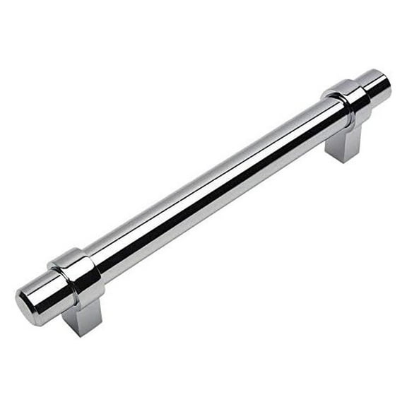 10 Pack 161-128CH Polished Chrome Contemporary Bar Cabinet Handle Pull - 5" (128mm) Hole Centers