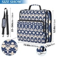 thumbnail image 3 of Haosy 3 Ring Zipper Binder with Shoulder Strap Waterproof Trapper Keeper 2 Inch D-Ring 500 Sheets Capacity, Elegant Indigo Ikat Print, 3 of 8