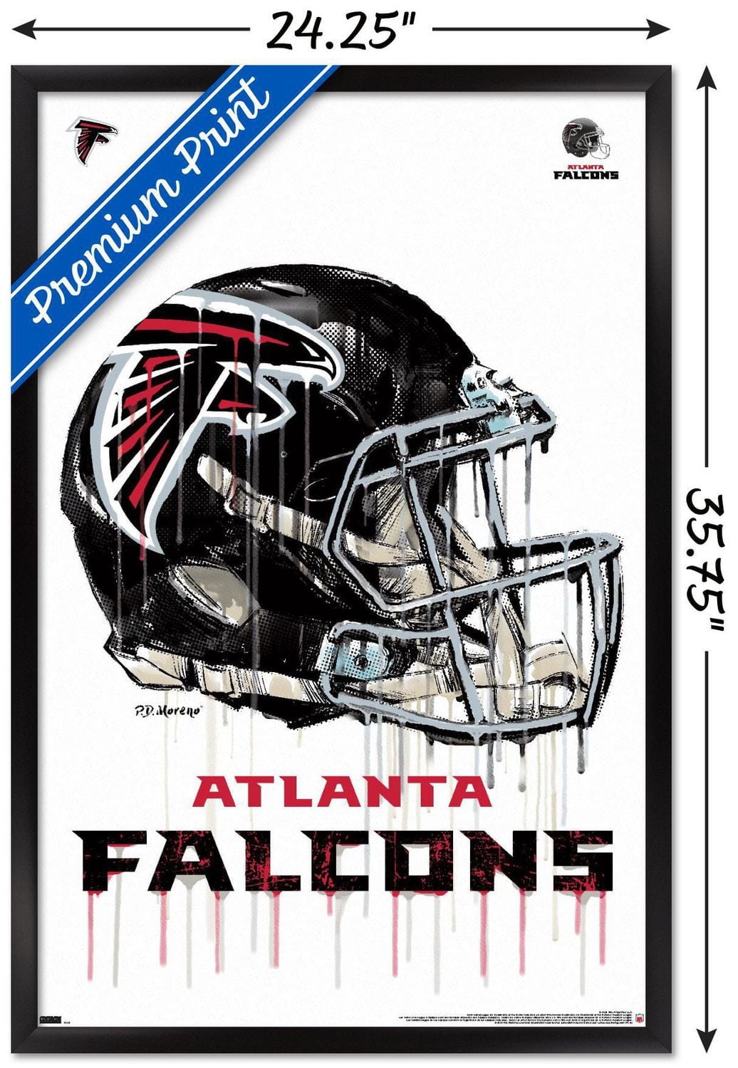 NFL Atlanta Falcons - Drip Helmet 20 Wall Poster, 22.375" x 34"