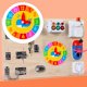 thumbnail image 3 of Material para tablero de actividades, accesorios de bricolaje para actividades de aprendizaje de jardín de infantes para niñas reloj amarillo, 3 of 9