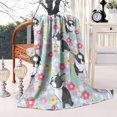 thumbnail image 2 of Boston Terriers and Flowers Blanket,Comfortable Soft Lamb Wool Throw Blanket,All Season,Warm Lightweight Blankets for Sofa Bed Couch Living Room Chair,60"x80", 2 of 4