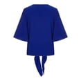 thumbnail image 3 of IROINNID Womens Long Sleeve V-Neck Shirts Solid Three Quarter Tee Home Popular Blouse Tops,Blue, 3 of 6