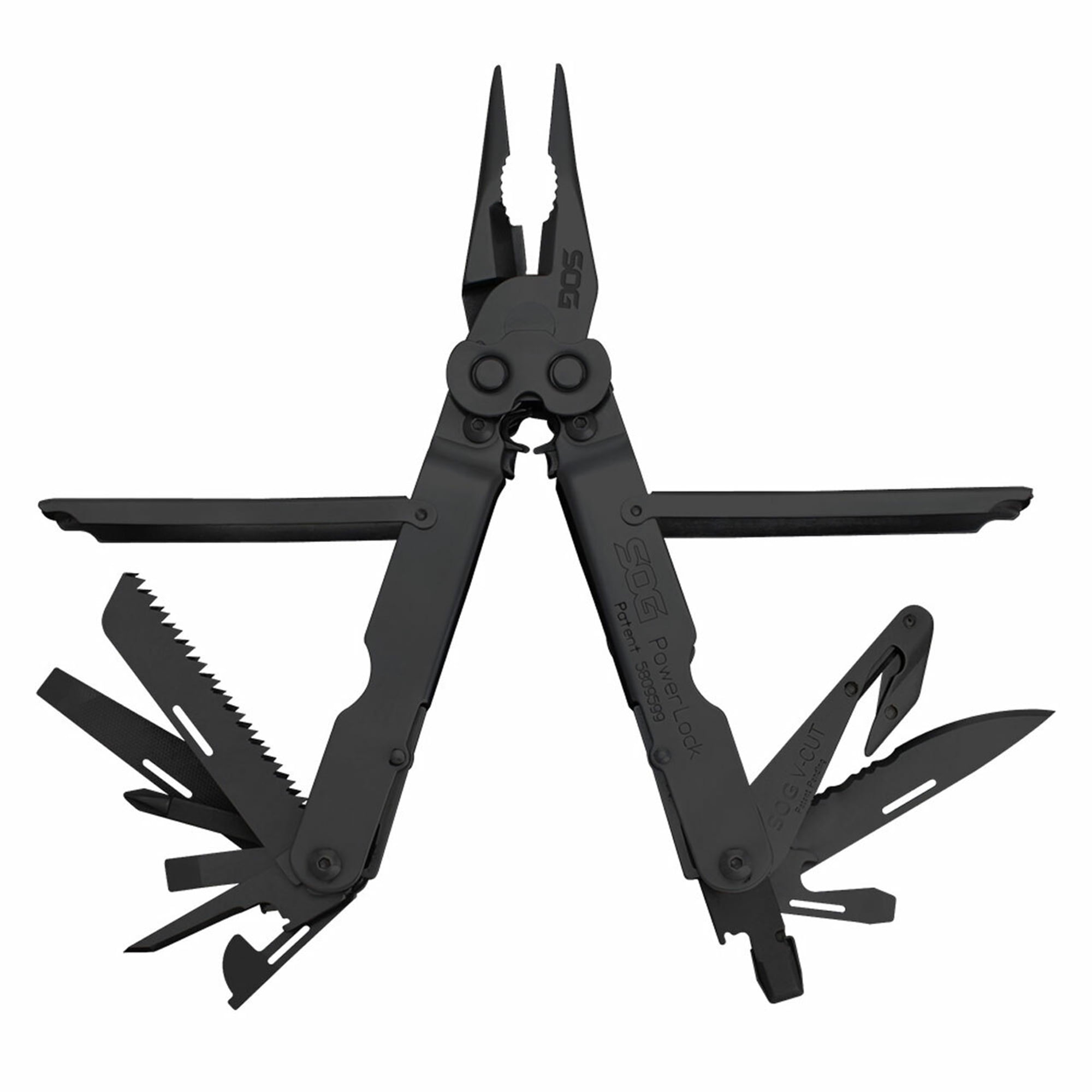 SOG Powerlock Stainless Steel V Cutter Multi Tool Pliers, Black (2 Pack)