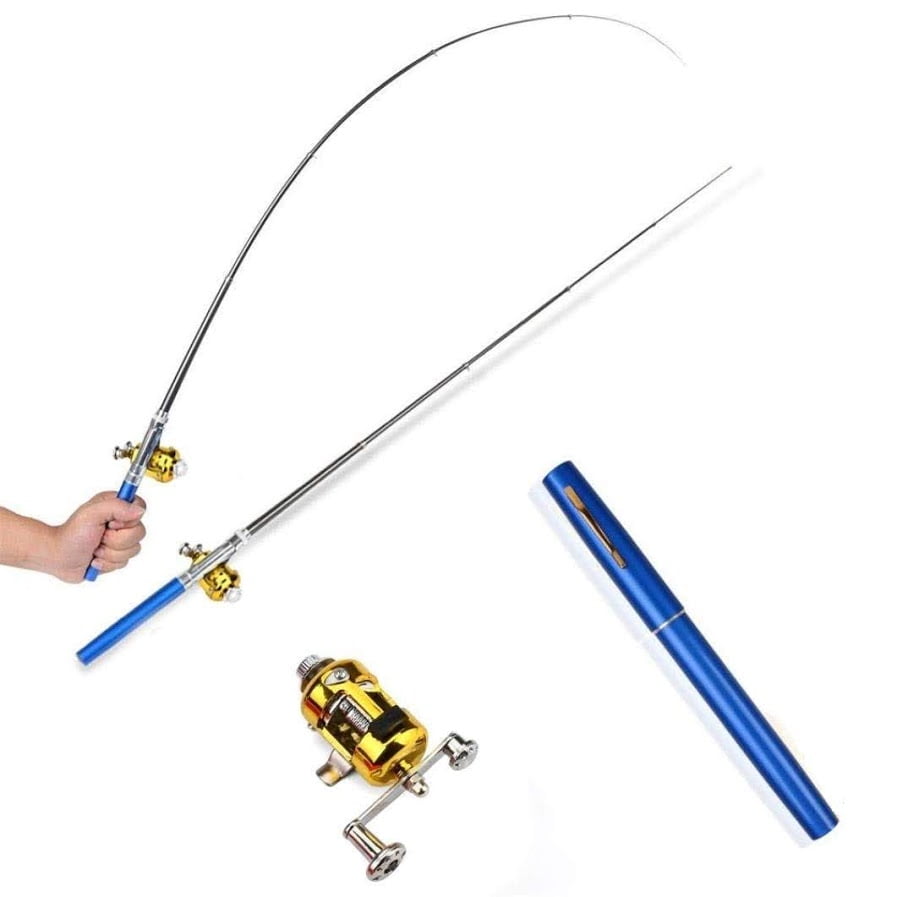 38inch Mini Fishing Rod Telescopic Pen Portable Pocket Aluminum Alloy