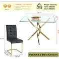 thumbnail image 2 of 5-Piece Dining Table Set, 36" Square Clear Tempered Glass Table & 4 PU Cantilever Chairs with Stainless Steel Legs, Dining Table Set for Small Space, Apartment, Home Office, 2 of 7