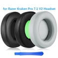 thumbnail image 2 of Replacement Earpads for Razer Kraken Pro V2 Gaming Headset Kraken 7.1 Ear Pads Cushion Cover Foam Pad Soft Leather, 2 of 7