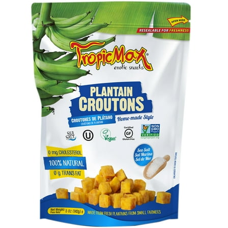 Tropicmax Plantain Croutons Sea Salt, 5 oz